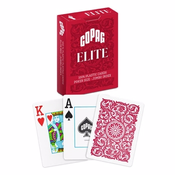 Copag 100% Plastic Poker Elite Jumbo, Rød