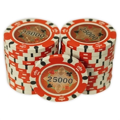 Crown Casino 14,5 gram - Rød 25000 (25 stk)