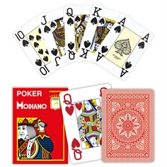 Modiano Poker Cristallo Rød, Jumbo 