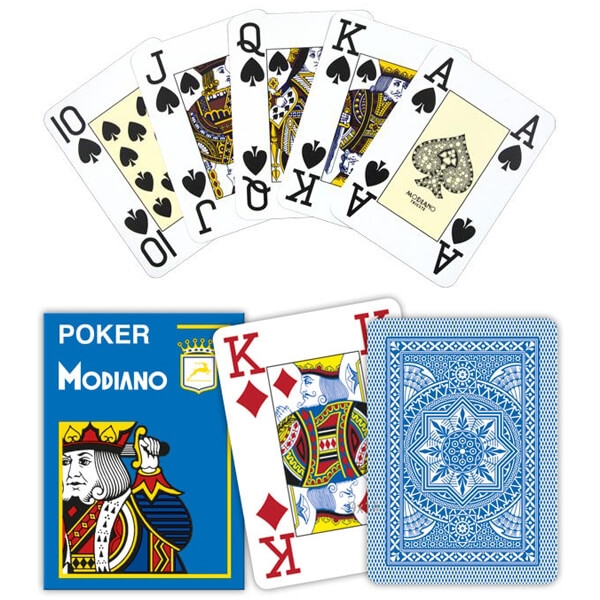 Modiano Poker Cristallo Lyseblå, Jumbo