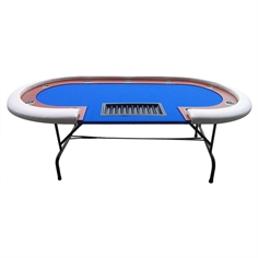 Pokerbord m. Dealer plads - Blå