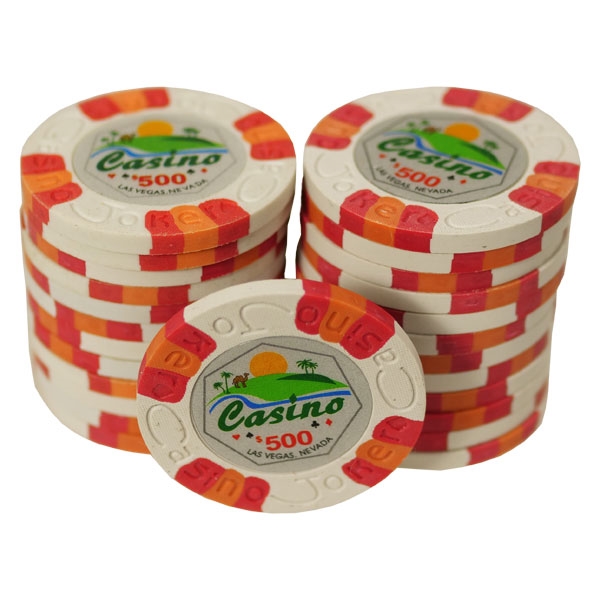 Joker Casino Hvid 500 Poker Chips