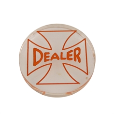 Dealer Button, Klar/orange Akryl