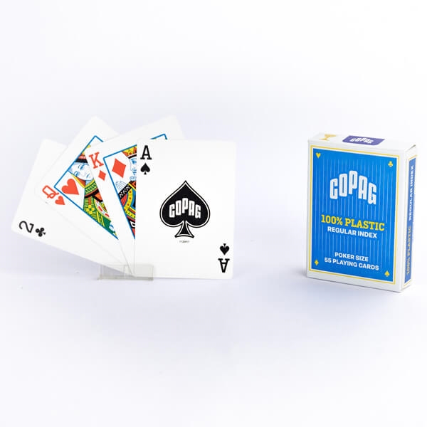 Copag 100% Plastic Poker 2 Corner Regular, Blå