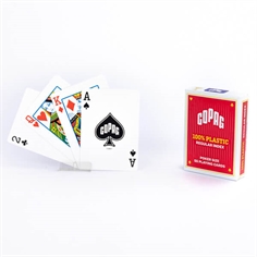 Copag 100% Plastic Poker 2 Corner Regular, Rød