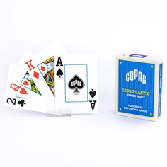 Copag 100% Plastic Poker 2 Corner Jumbo, Blå