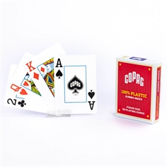 Copag 100% Plastic Poker 2 Corner Jumbo, Rød