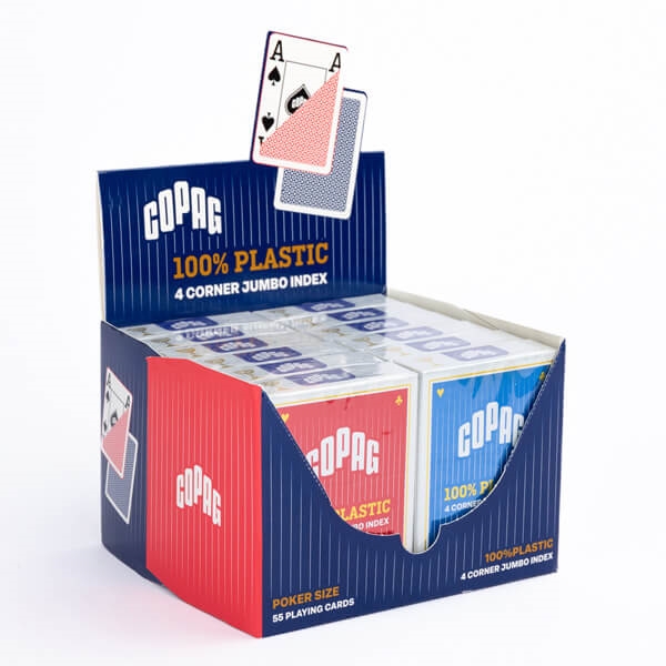 Copag 100% Plastic Poker, 4 Corner Jumbo Index (1 Dusin)