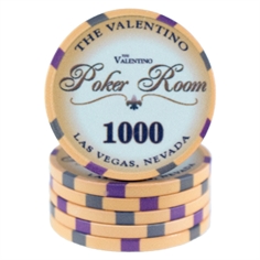 Valentino Poker Room Gul 1000