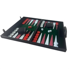 43 cm Backgammonspil, Sort